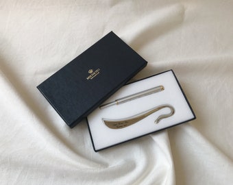 MIKIMOTO International Bookmark and Pen Set With Pearl