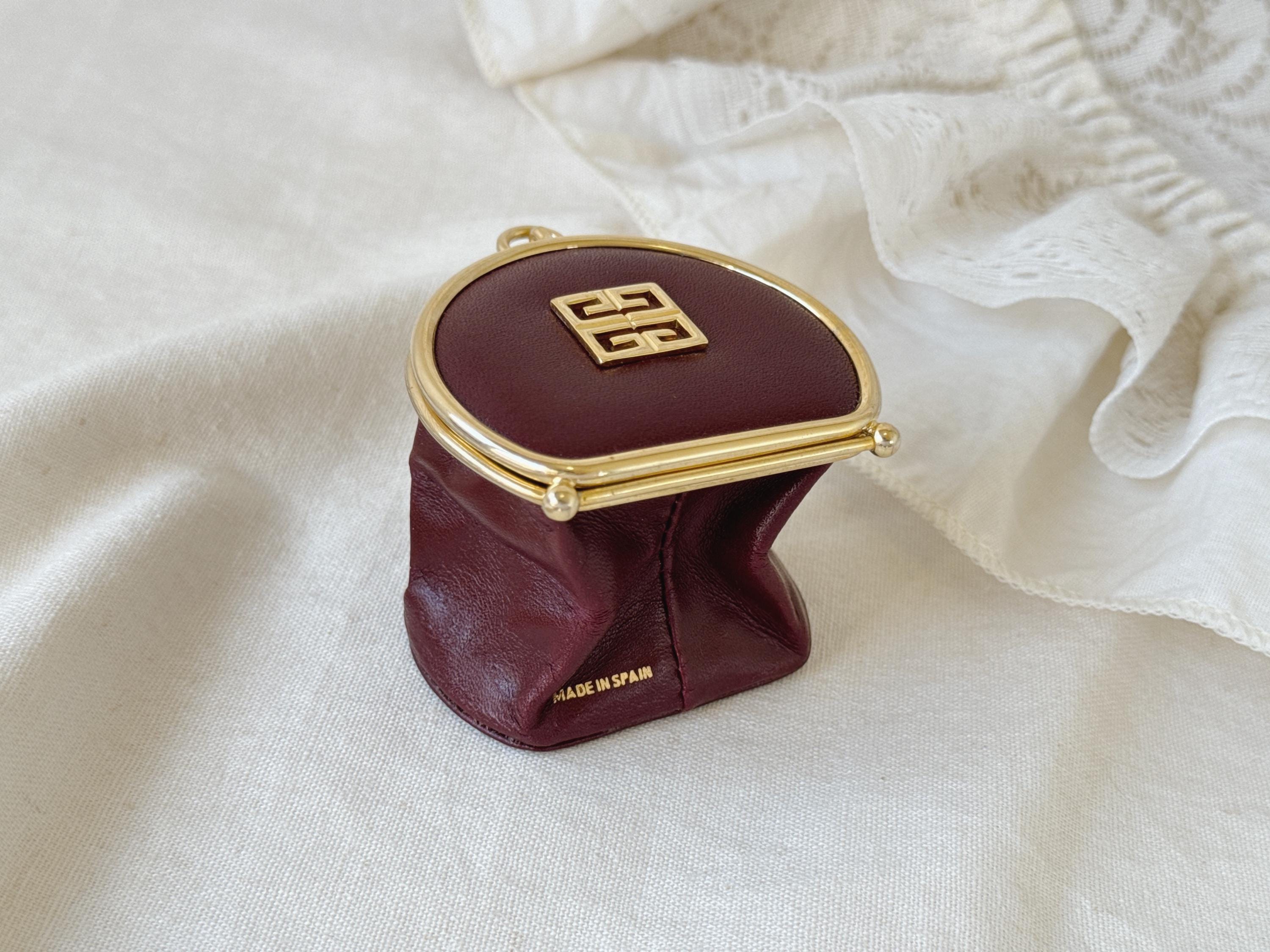 Vintage Givenchy Red Wine Leather With Gold Hardware Coin
