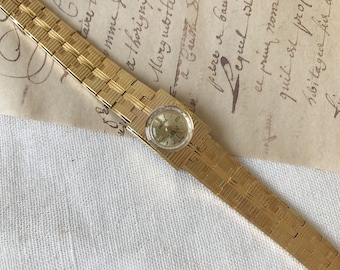 Vintage ONDINA 14K Gold Plated Ladies Watch, 17 Jewels Mechanical Hand Wind, Swiss Made