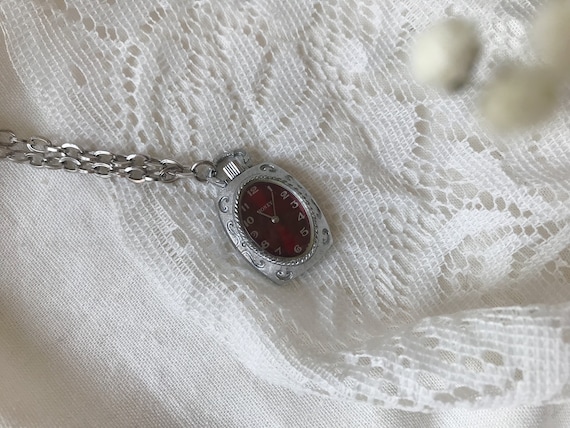 Vintage Silver Tone HandWind Mechanical Pendant Watch Buy Vintage Chandler Silver Tone Pendant Watch, 17 Jewels  main image 3