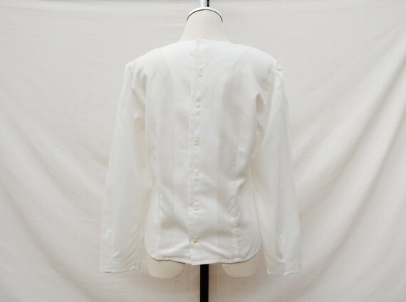 Vintage Off White Long Sleeves Blouse With Floral… - image 7