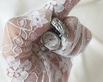 Rare! Vintage CITIZEN Silver Tone Ring Watch, 17 Jewels