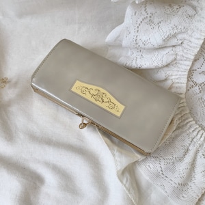 Vintage SHISEIDO Hanatsubakikai Fantasy Beige Bolso de cuero, Shiseido Clip Coin Monedero, Vintage SHISEIDO Japón, Vintage Women Wallet