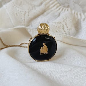 Rare Vintage ARPEGE LANVIN PARIS Miniature Perfume Bottle Pendant Necklace, Collectible Perfume Bottle Jewelry, Small Glass Perfume Bottle