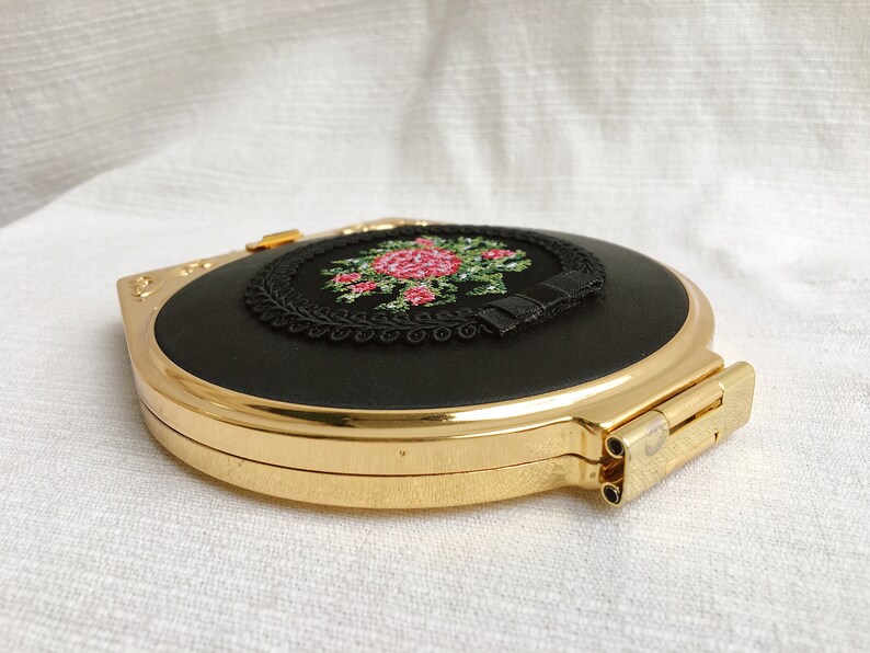 Beautiful Vintage Gold Tone Metal Purse Compact Mirror With Etsy