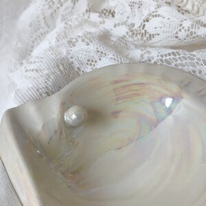 Vintage MIKIMOTO PEARL ISLAND Shell Shaped Dish/Ashtray, Ceramic Jewelry Dish, Jewelry Tray, Decorative Small Dish image 7