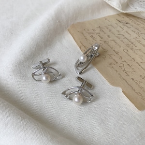 Auténtico clip de corbata de plata Mikimoto y gemelos con perla, perla de Akoya de agua salada cultivada japonesa, MIKIMOTO Japón, accesorios para hombres