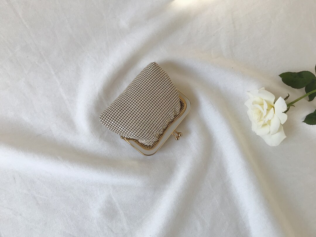 Vintage Beige Metal Mesh Coin Purse Vintage Evening Purse Etsy