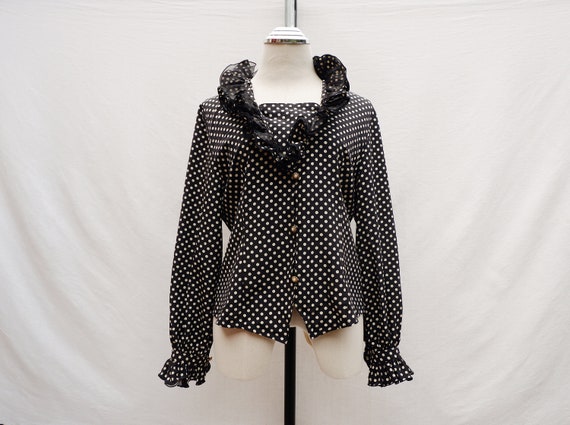 Wardrobe.nyc 'silk' polkadot blouse, black & white, 8 main image 1