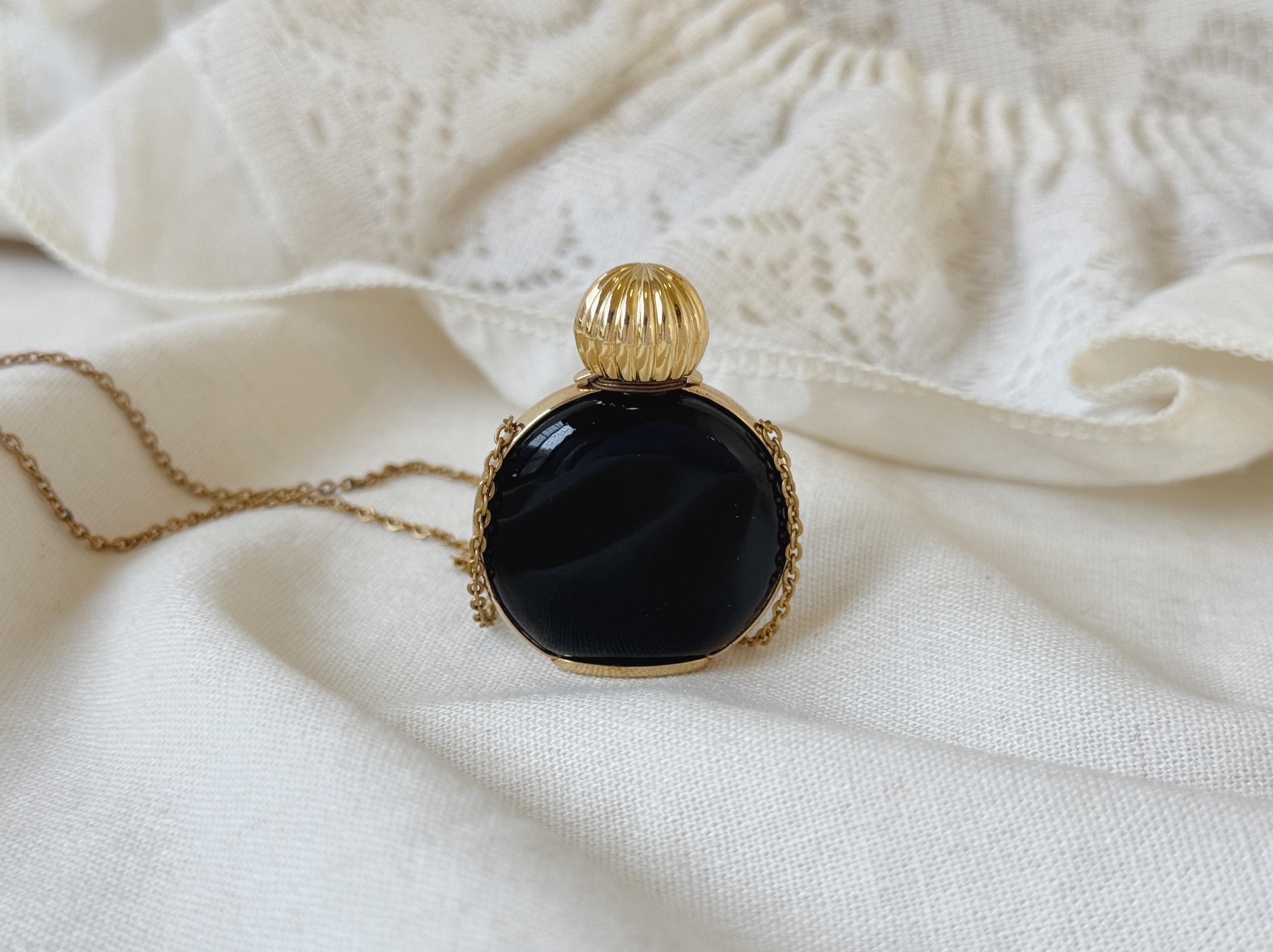 Collier Pendentif Flacon De Parfum Arpège Lanvin Paris - Modèle Collector, Céramique Noire