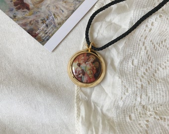 Rare Vintage Jean Desprez Paris Solid Perfume Compact Pendant Necklace, Collectible Perfume Case