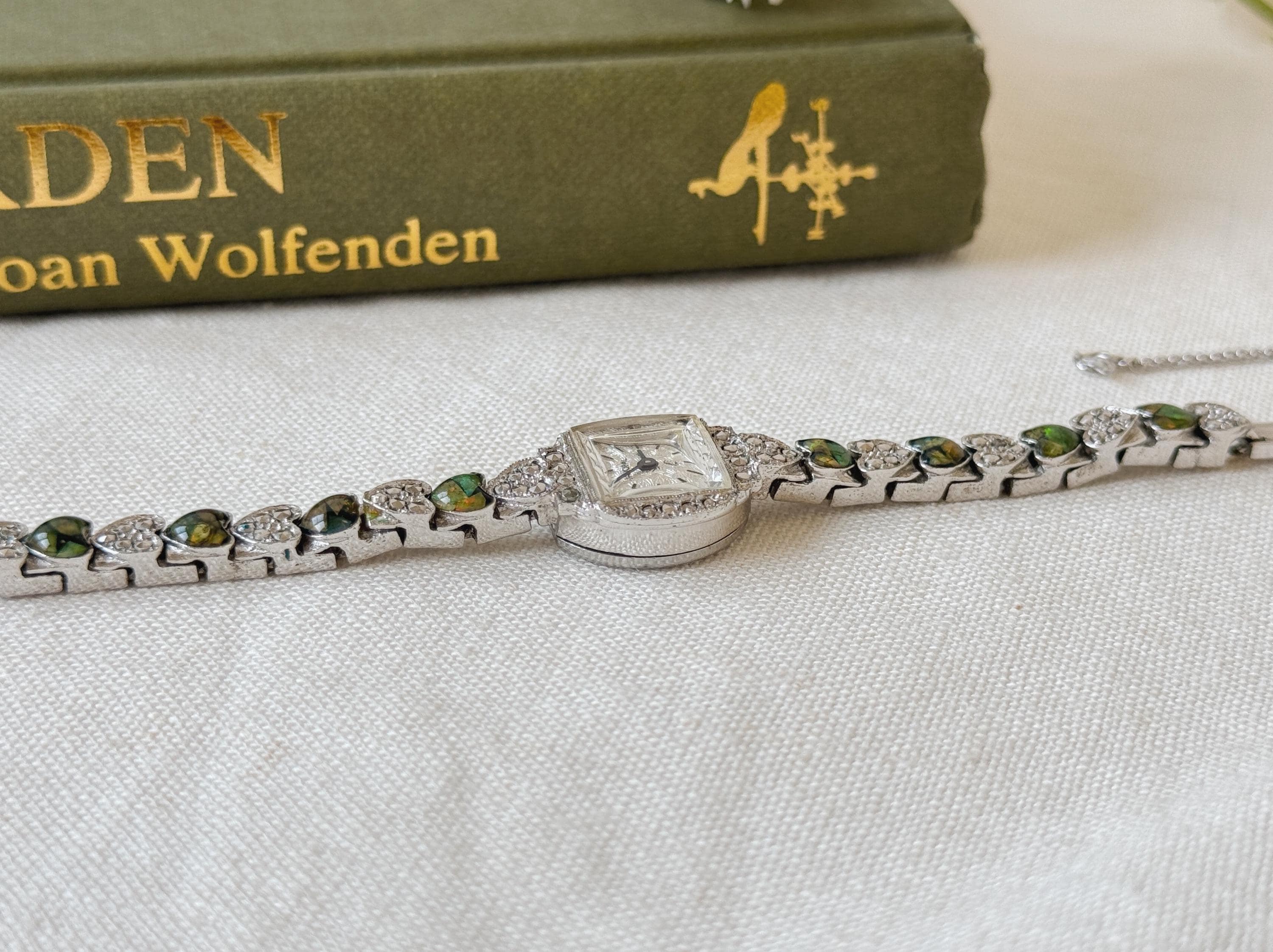 Vintage JANOPAL Opal Mosaic Bracelet Watch, Australian Made