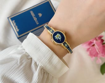 希少 入手困難 電池新品 Andre Mouche バングルウォッチ フラワー ☆Andre' Moche アンドレムッシュ フラワー バングルウォッチ
