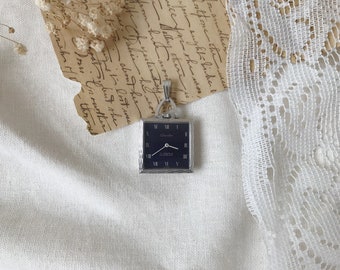 Vintage Chandler Silver Tone Pendant Watch, 17 Jewels Mechanical Hand Wind, Swiss Made