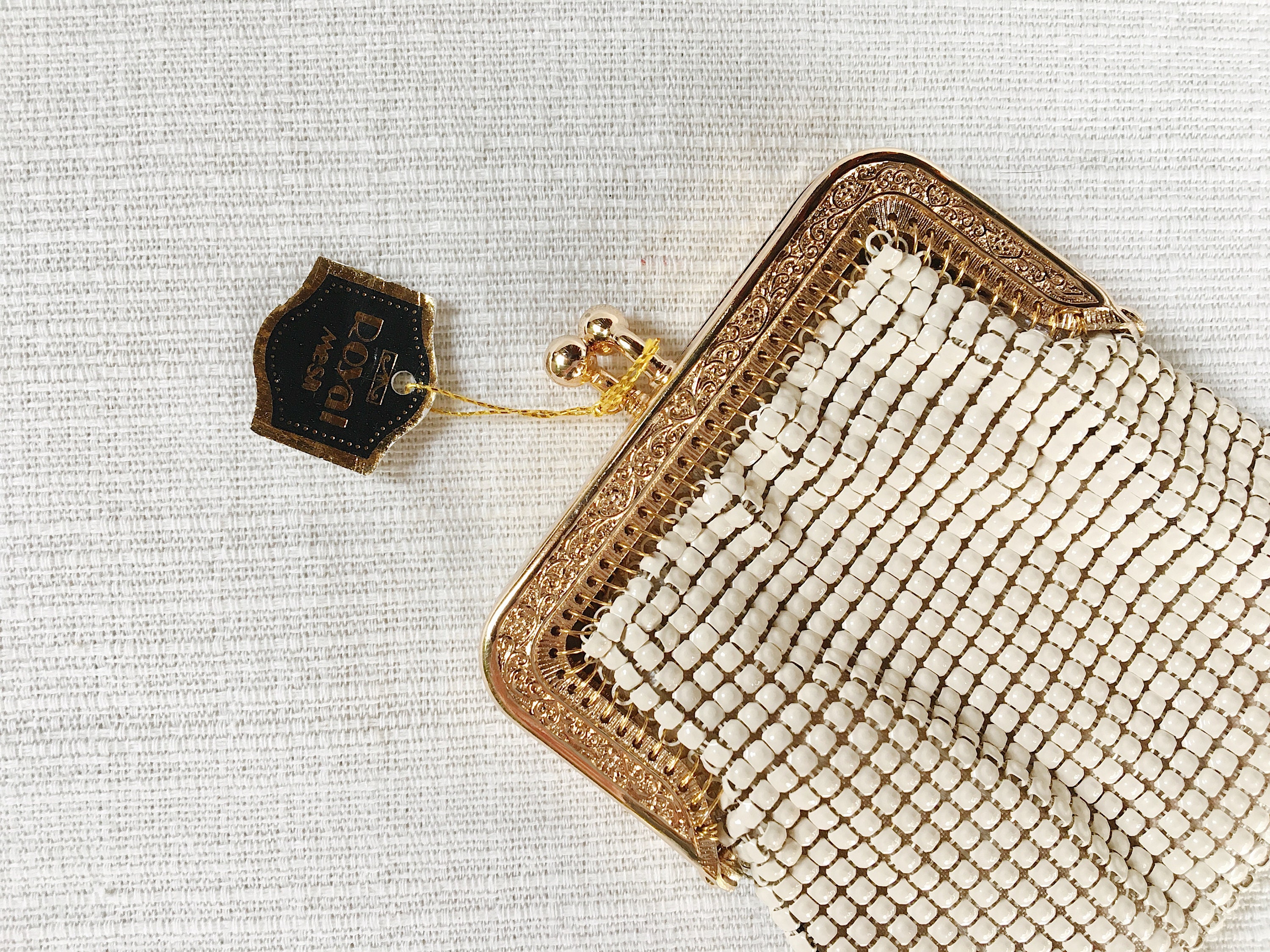 Vintage Beige Metal Mesh Small Coin Purse Vintage Coin Pouch Etsy