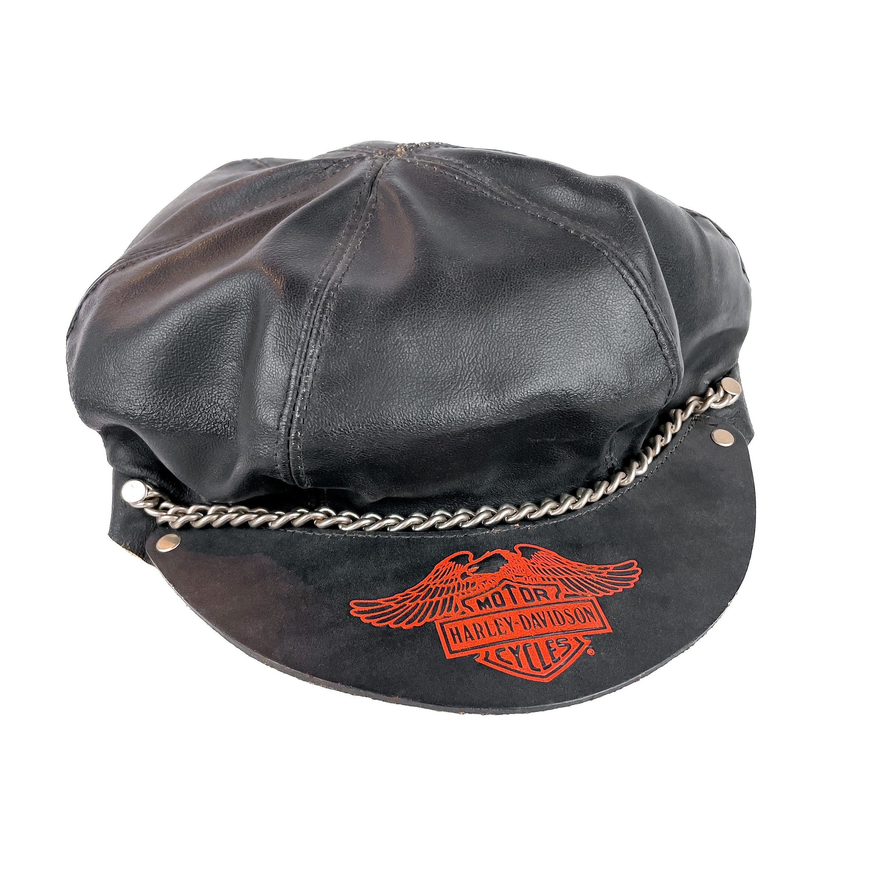 Flat Cap Vintage Leather Harley Hats Harley-Davidson Leather Flat