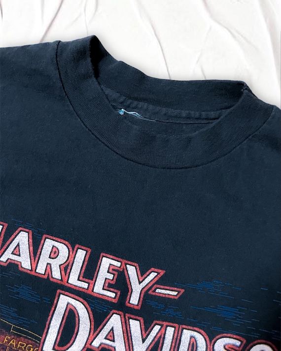 Harley Davidson Tee Shirt | Single Stitch | Black Cotton Vintage