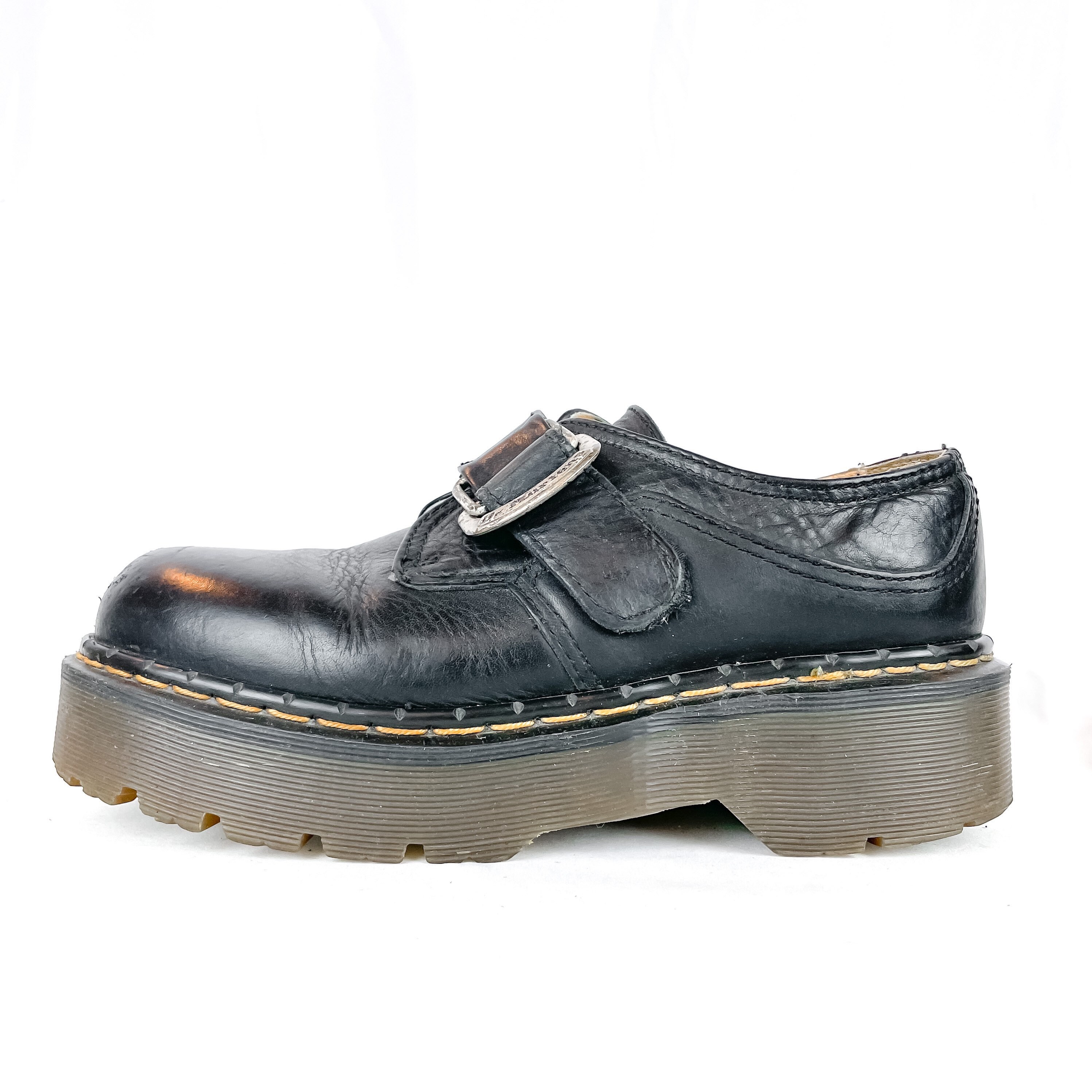 Vtg Dr. Martens Platform Shoe Monk Strap Oxford Vtg Dr. Martens Platform Shoe Monk Strap Oxford 3A78 BLACK  main image 3