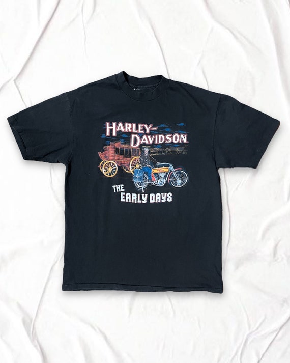 Harley Davidson Tee Shirt | Single Stitch | Black Cotton Vintage