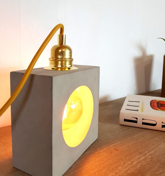 Concrete Light Concrete Lamp Fun Lamp Design Lamp Desk Etsy