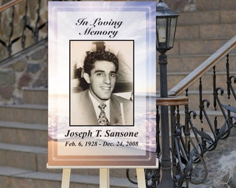 Custom Memorial Poster with Personalized Photo for Funerals 24"x36" - PRINTED AND SHIPPED
