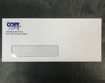 No. 10 Business Envelopes With Window Custom Printed Full Color Peel and Seal