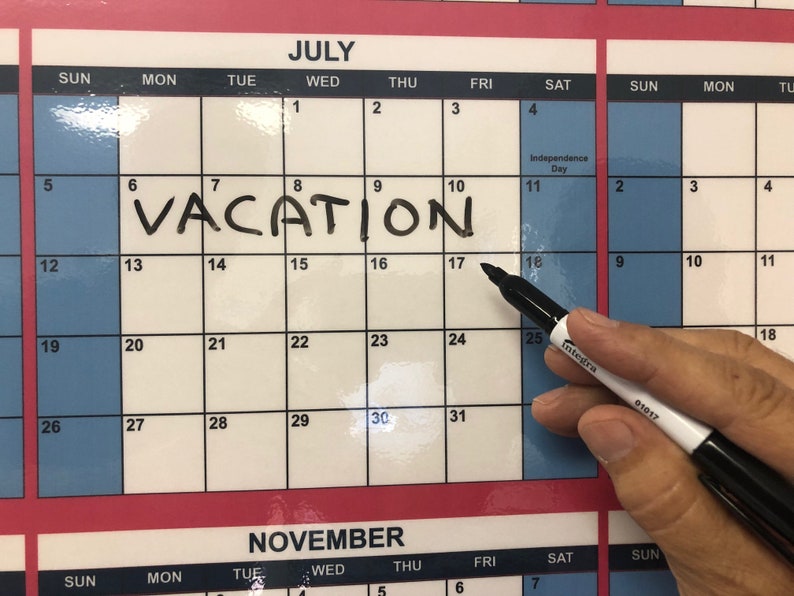 Large Wall Dry Erase Office Calendar Yearly Planner 2021 24x36 Etsy