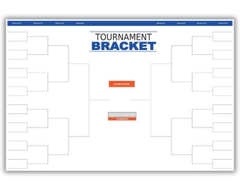 Dry Erase 32-Team Tournament Bracket Poster 24x36