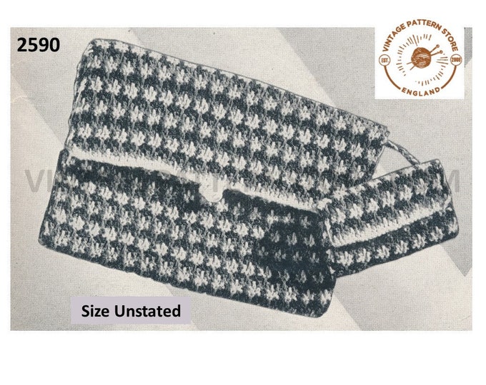 Womens Ladies 40s vintage clutch bag change purse pdf knitting pattern PDF download 2590