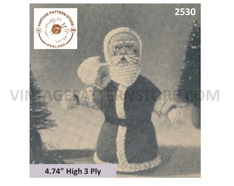 50s Vintage Christmas Santa Toy Knitting Pattern (PDF Download)