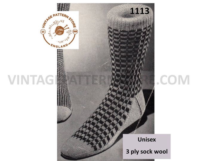 Mens socks knitting patterns, Mens patterned socks knitting pattern, Mens fair isle 3 ply sock pattern - PDF download 1113
