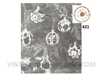 70s Vintage Crochet Christmas Bauble Ornament Pattern (PDF Download)