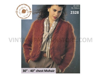 Ladies Cardigan with Cables and round neck Knitting Pattern DK 30-44/" 1089