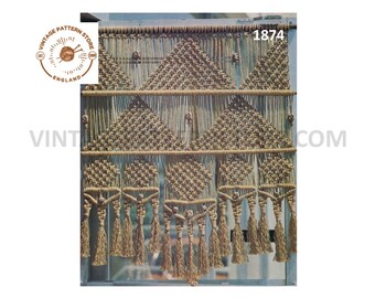 70s Vintage Wandbehang Makramee Muster, Easy DIY (PDF Download) 82cm x 102cm
