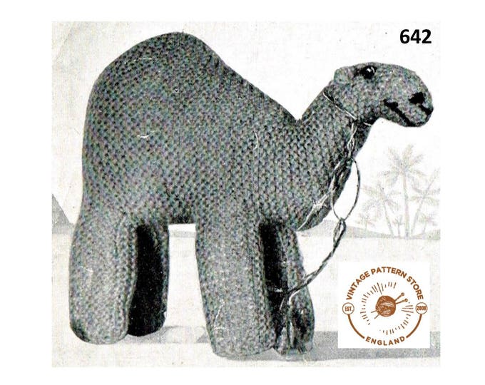 40s vintage 4 ply cuddly toy camel pdf knitting pattern Instant PDF download 642
