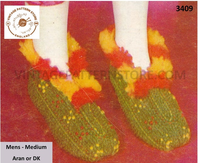 Mens moccasins knitting pattern, Mens 60s indian mocassins shoes knitting pattern - medium - PDF Download 3409