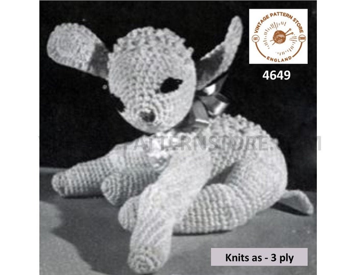 40s vintage retro 3 ply cuddly toy baby lamb pdf crochet pattern Instant PDF Download 4649