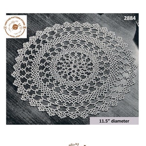 30s vintage circular round tatted lace lacy doily doilies pdf tatting pattern 11.5" diameter Instant PDF Download 2884