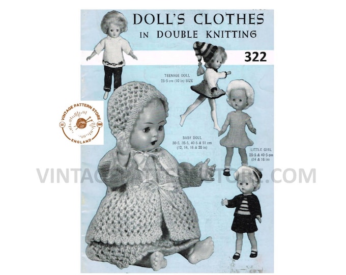 Baby Doll Penelope 13 Doll With Clothing Knitting Pattern PDF Instant Download