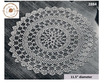 30s vintage circular round tatted lace lacy doily doilies pdf tatting pattern 11.5" diameter Instant PDF Download 2884