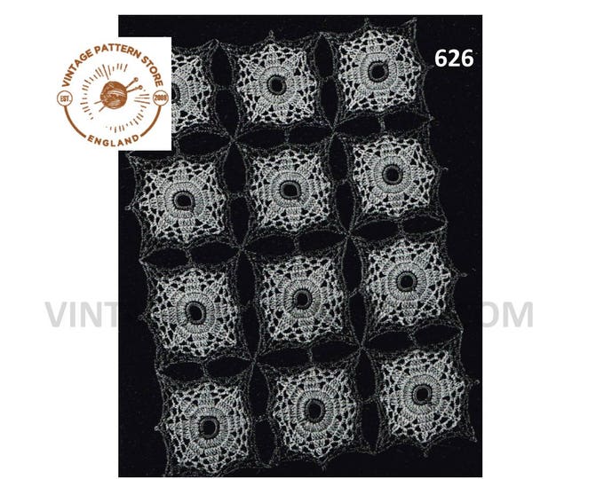 30s vintage star of Bethlehem lacy motif doily doilies pdf crochet pattern Instant PDF Download 626