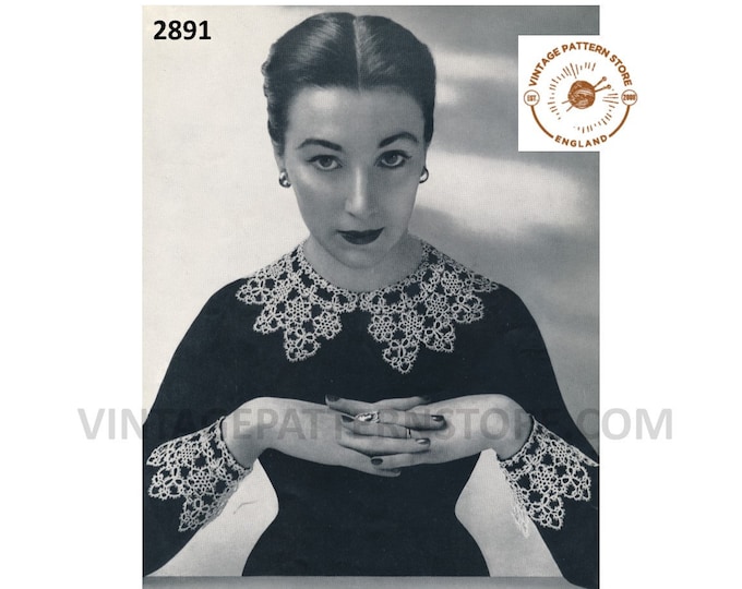 Tatting pattern Collar #8, PDF Tatting pattern, Instant Download -  Crealandia