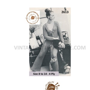 May include: Vintage knitting pattern for a crochet top and pants. The pattern is for sizes 8 to 14 and uses 4 ply yarn. The pattern is from Vintage Pattern Store, England.