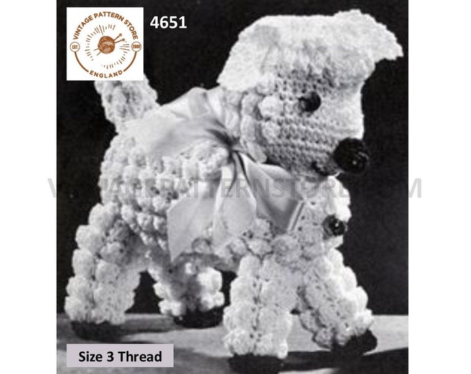 40s vintage retro crochet cuddly toy baby lamb pdf crochet pattern Instant PDF Download 4651