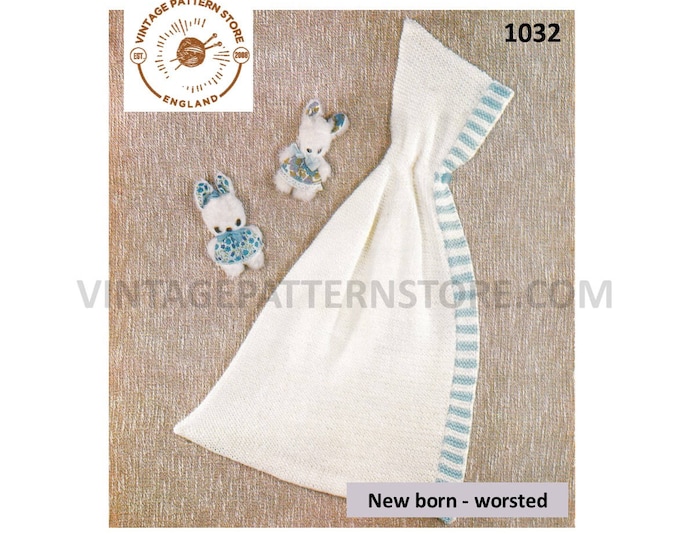 Newborn Baby Babies 70s vintage hooded carry carrying cape shawl pdf knitting pattern Instant PDF download 1032