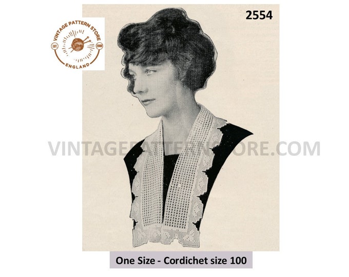 Edwardian crochet pattern, Ladies Womens lace collar crochet pattern, Edwardian dress collar crochet pattern - PDF download 2554