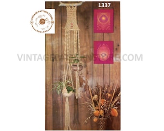 70s Plant Hanger Macrame Pattern, Double Dual Design (PDF Pattern)