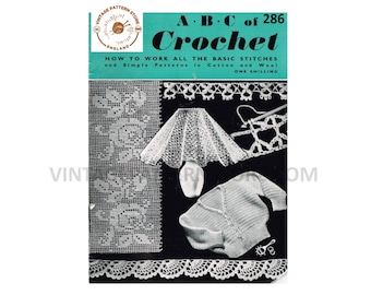 40s Learn how to crochet pattern book with multiple stitches patterns and designs Instant PDF Download 286