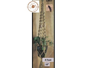70s Vintage Macrame Plant Hanger Pattern, Retro Indoor Garden (PDF Download) 4ft 10"
