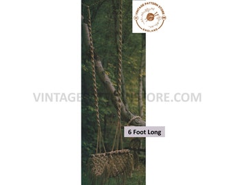 70s Garden Swing Macrame Pattern (PDF Download) 6ft Long